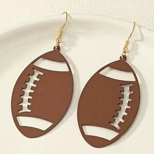 Stainless Steel Football Earrings